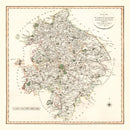 Vintage Map of Warwickshire County England, 1806