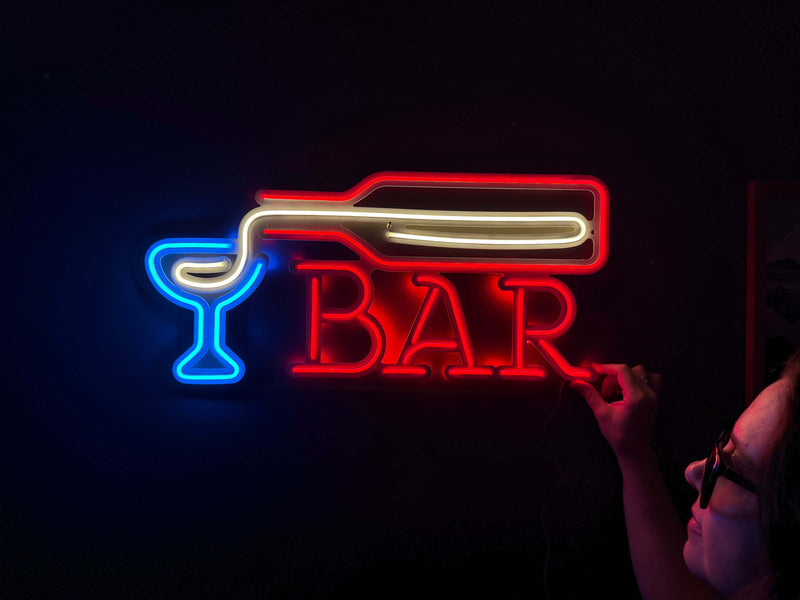 Bar Neon Metal Sign