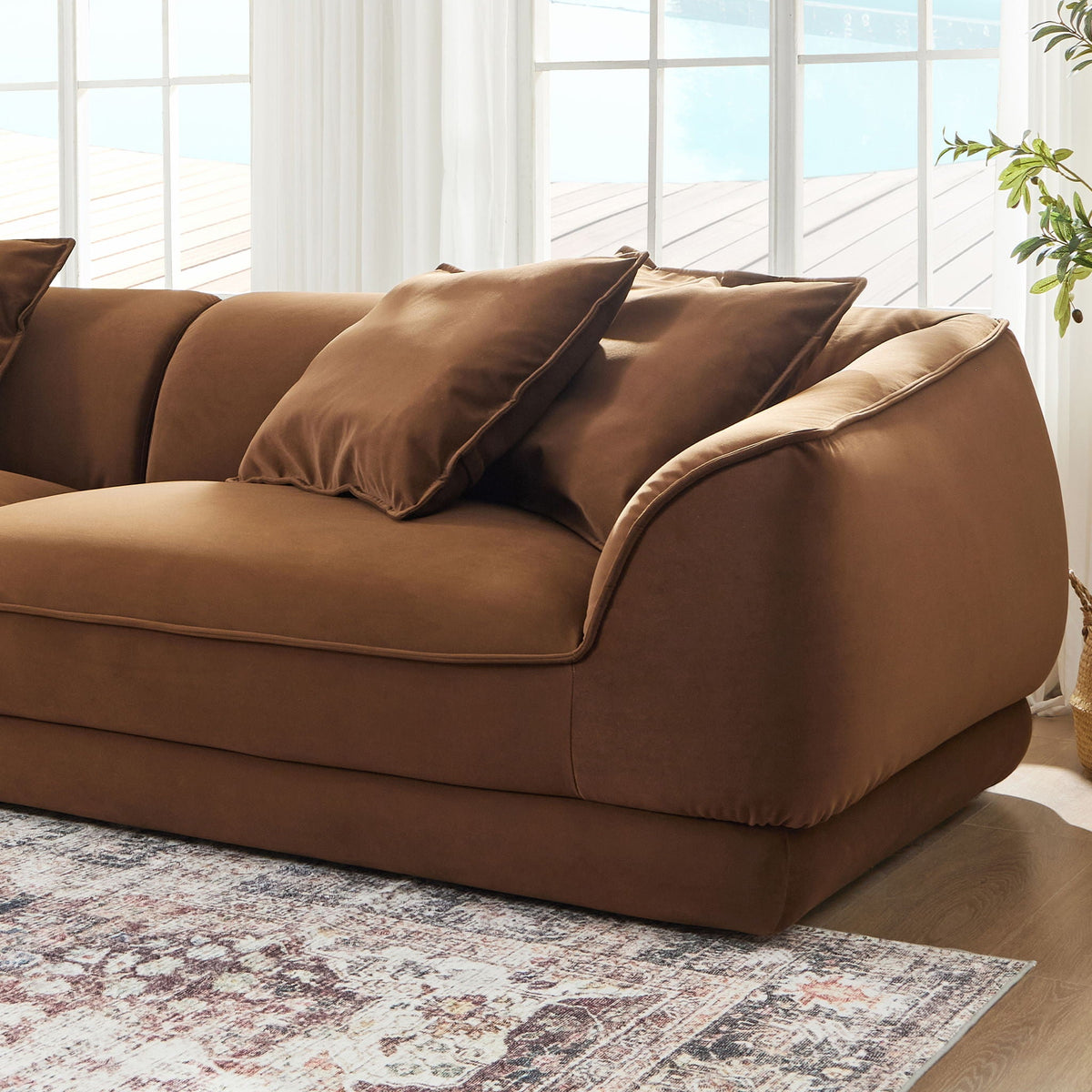 Nordic Modern Sofa With Removable Pillowcase, High Density Sponge Filling, 4 Throw Pillows, photo 11 of 14