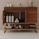 36" Modern Free-Standing Bathroom Vanity with Seamless Ceramic Sink