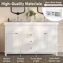 Bathroom Vanity With Double Sinks, 3 Drawers & 4 Doors - White by HouseOfZazla