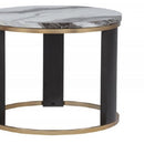Round End Table For Living Room - Gold / Brown by HouseOfZazla