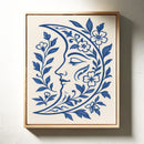 Floral Moon in Indigo Bloom