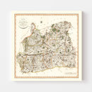Vintage Map of Surry County England, 1801