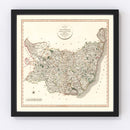 Vintage Map of Suffolk County England, 1807