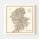 Vintage Map of Staffordshire County England, 1807