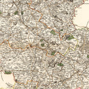 Vintage Map of Staffordshire County England, 1807