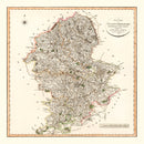 Vintage Map of Staffordshire County England, 1807