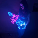Live Music Guitar Neon Metal Sign