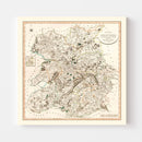 Vintage Map of Shropshire County England, 1805
