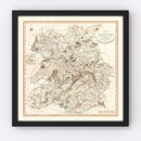 Vintage Map of Shropshire County England, 1805