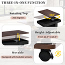 Adjustable End Table With Wheels, 360°Rotating Top And Storage Space by HouseOfZazla