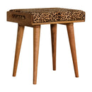 Leopard Tray Style Footstool - Brown Oak by Unique Piece Furniture