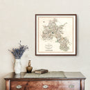 Vintage Map of Oxfordshire County England, 1805