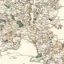 Vintage Map of Oxfordshire County England, 1805