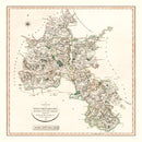 Vintage Map of Oxfordshire County England, 1805