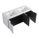 Contemporary Wall Mounted Bathroom Vanity With Resin Double Sink by HouseOfZazla