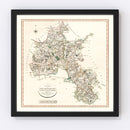 Vintage Map of Oxfordshire County England, 1805