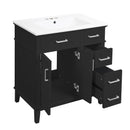 Modern Bathroom Vanity With Sink, Storage Cabinet, Soft Close Doors, Deep & Standard Drawers by HouseOfZazla