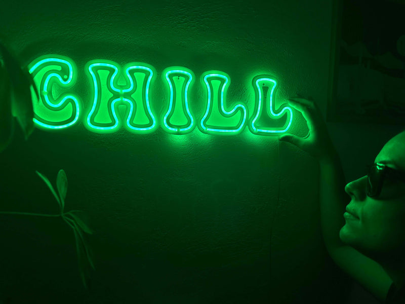 Chill Neon Metal Sign