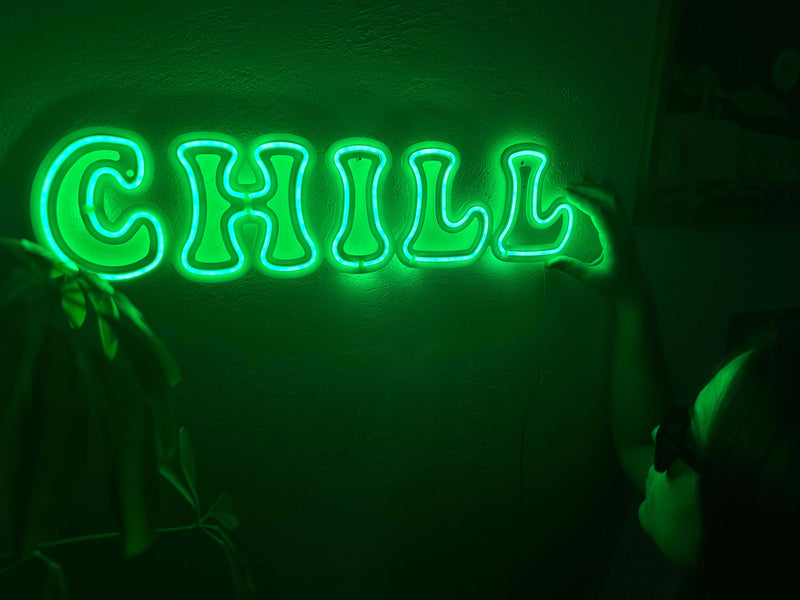 Chill Neon Metal Sign