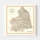 Vintage Map of Northumberland County England, 1807