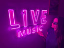 Live Music Neon Metal Sign