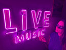Live Music Neon Metal Sign