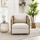 Barrel, Comfy Round Accent Sofa Chair With 360 Degree Swivel, Leisure Arm by HouseOfZazla
