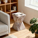 Round Outdoor Geometric End Table - Marble by HouseOfZazla
