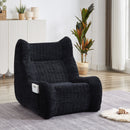 Bean Bag Chair With Armrests Oversized Comfy Beanbag Lounge Lazy Floor Sofa Accent Chair For Living Room - Black by HouseOfZazla