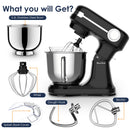 Plum Chef 5.5QT Electric Stand Mixer, 12-Speed Tilt-Head Food Mixer, Dough Mixer with Dishwasher Safe Stainless Steel Bowl, Dough Hook, Flat Beater, Whisk, Splash Guard