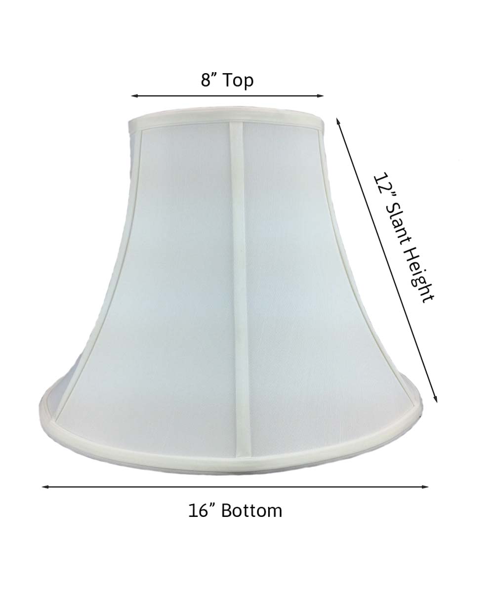 16"W x 12"H White Bell Shantung Shade, photo 2 of 6