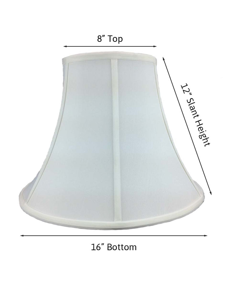 16"W x 12"H White Bell Shantung Shade