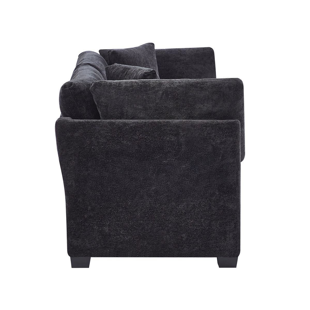 83.50" Modern Flared Arms Sofa (Black), photo 3 of 10