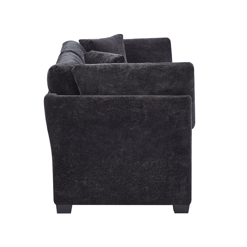 83.50" Modern Flared Arms Sofa (Black), photo 3 of 10