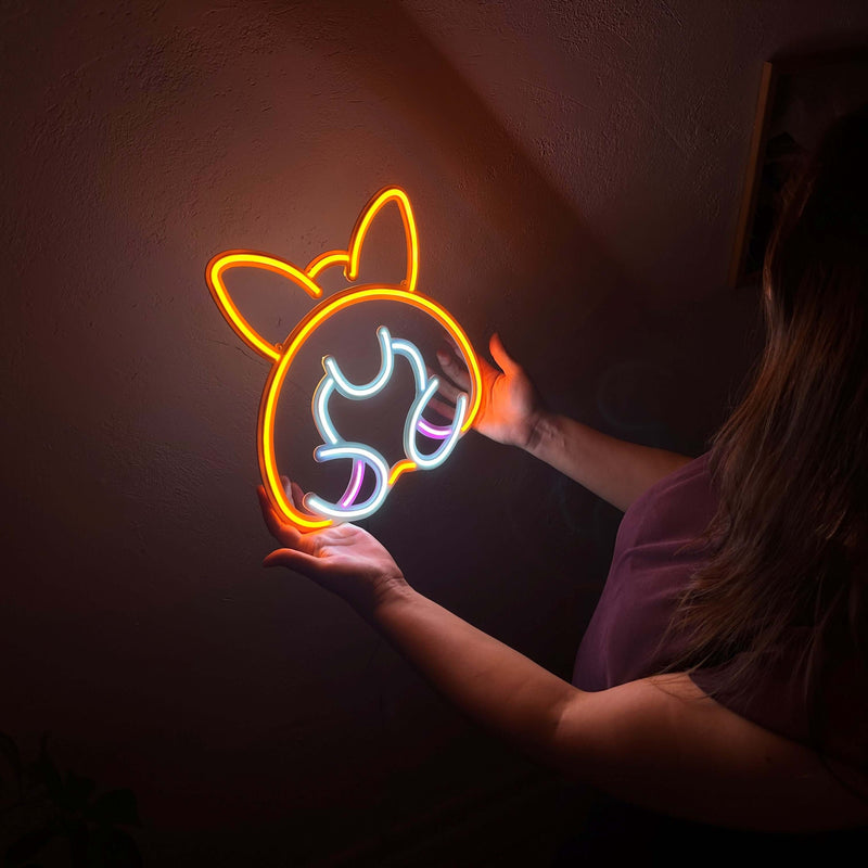Corgi Neon Metal Sign