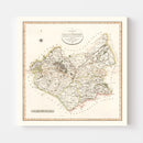 Vintage Map of Leicestershire County England, 1801