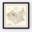 Vintage Map of Leicestershire County England, 1801