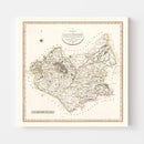 Vintage Map of Lancashire County England, 1806