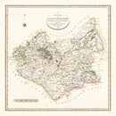 Vintage Map of Lancashire County England, 1806