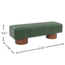 Green PU Upholstered Indoor Dining Bench