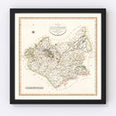 Vintage Map of Lancashire County England, 1806
