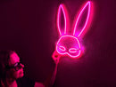 Rabbit Mask Neon Metal Sign