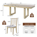 Extendable Dining Set, Farmhouse Extendable Table With Upholstered Chairs by HouseOfZazla