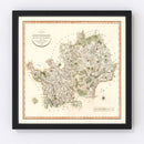 Vintage Map of Hertfordshire County England, 1801