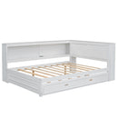 Daybed With Storage Shelves, LED, USB, And Trundle by HouseOfZazla