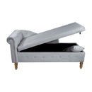 Chaise Lounge Indoor, Lounge Chair For Bedroom With Storage & Pillow, Modern Upholstered Rolled Arm Chase Lounge For Sleeping With Nailhead Trim For Living Room Bedroom Office by HouseOfZazla
