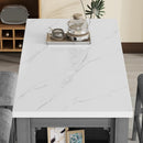 5-piece Counter Height Dining Table Set with Built-in Storage Shelves,Grey(OLD SKU W504S00143)