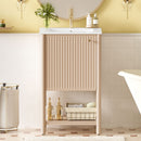 Bathroom Vanity With Sink, Freestanding Single Cabinet Set - Cream White